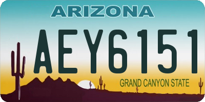 AZ license plate AEY6151