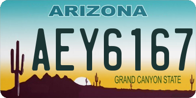 AZ license plate AEY6167