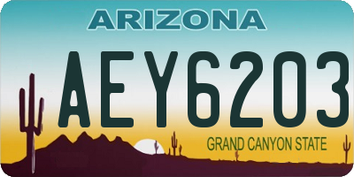 AZ license plate AEY6203
