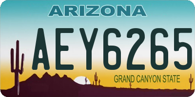 AZ license plate AEY6265