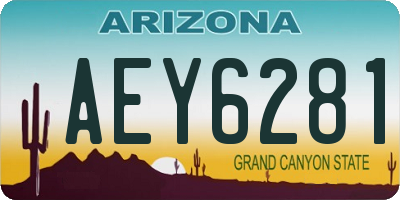 AZ license plate AEY6281