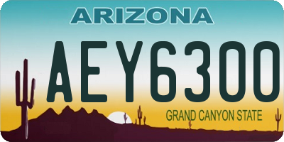 AZ license plate AEY6300