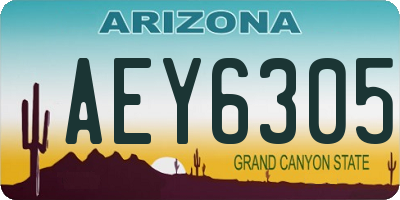 AZ license plate AEY6305