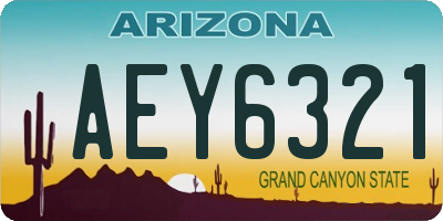 AZ license plate AEY6321