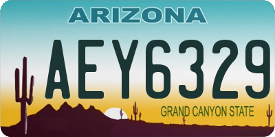 AZ license plate AEY6329