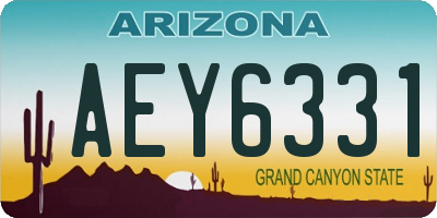 AZ license plate AEY6331