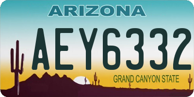 AZ license plate AEY6332