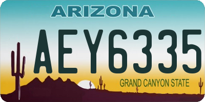 AZ license plate AEY6335