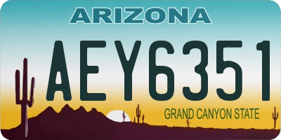 AZ license plate AEY6351