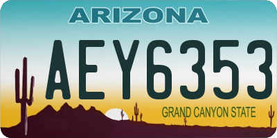 AZ license plate AEY6353