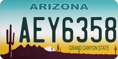AZ license plate AEY6358