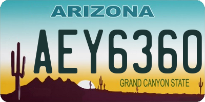 AZ license plate AEY6360