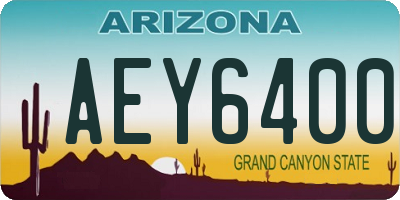 AZ license plate AEY6400