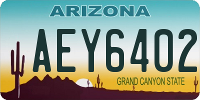 AZ license plate AEY6402