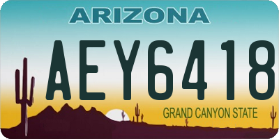 AZ license plate AEY6418
