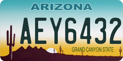AZ license plate AEY6432