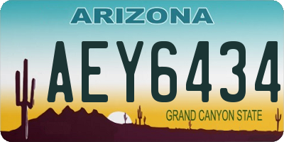 AZ license plate AEY6434