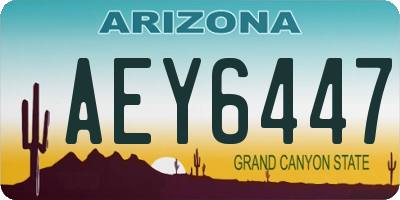 AZ license plate AEY6447