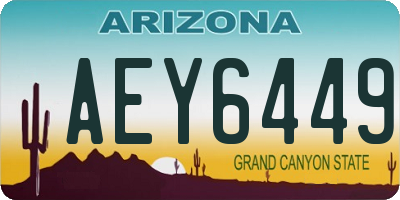 AZ license plate AEY6449