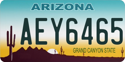 AZ license plate AEY6465