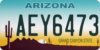 AZ license plate AEY6473