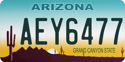 AZ license plate AEY6477