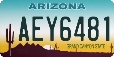 AZ license plate AEY6481