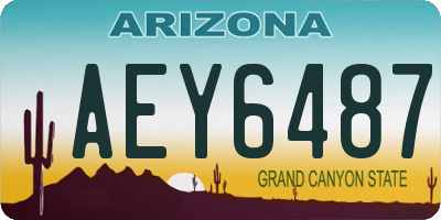 AZ license plate AEY6487