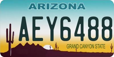 AZ license plate AEY6488