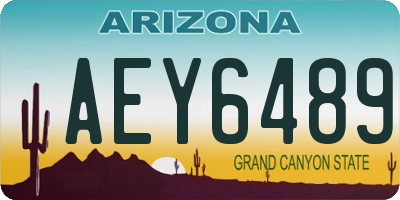 AZ license plate AEY6489