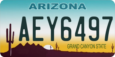 AZ license plate AEY6497