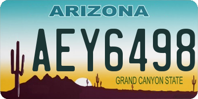 AZ license plate AEY6498