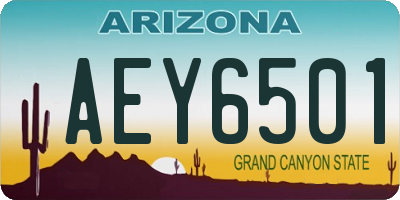 AZ license plate AEY6501