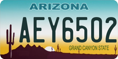 AZ license plate AEY6502