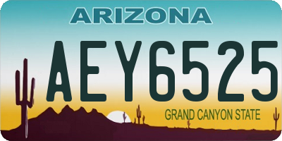 AZ license plate AEY6525