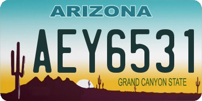 AZ license plate AEY6531