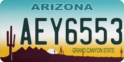 AZ license plate AEY6553