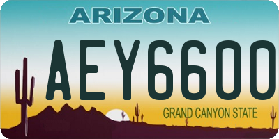 AZ license plate AEY6600