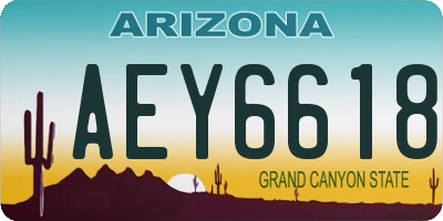AZ license plate AEY6618