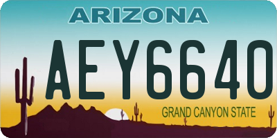 AZ license plate AEY6640