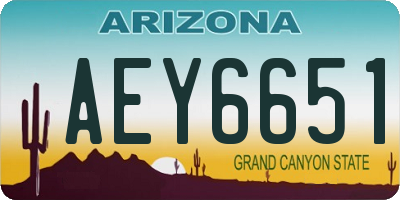 AZ license plate AEY6651