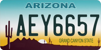 AZ license plate AEY6657