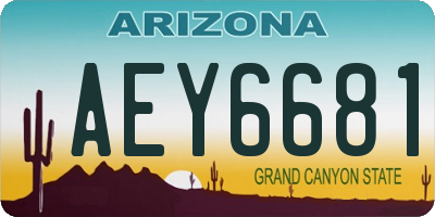 AZ license plate AEY6681
