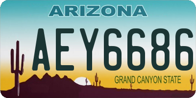 AZ license plate AEY6686