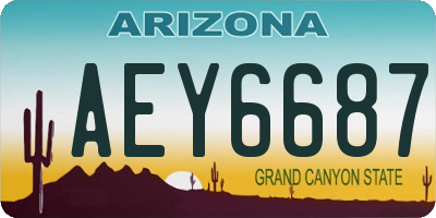 AZ license plate AEY6687