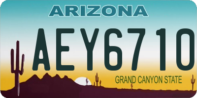 AZ license plate AEY6710