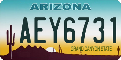 AZ license plate AEY6731