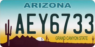 AZ license plate AEY6733