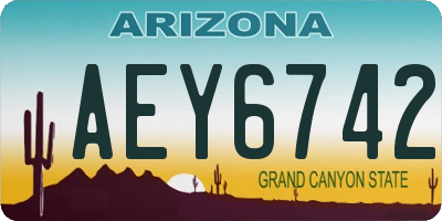 AZ license plate AEY6742