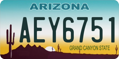 AZ license plate AEY6751